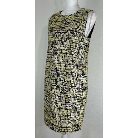 Frnch Yellow & Black Sleeveless Tweed Dress Size Medium (4/6) - Picture 8 of 12
